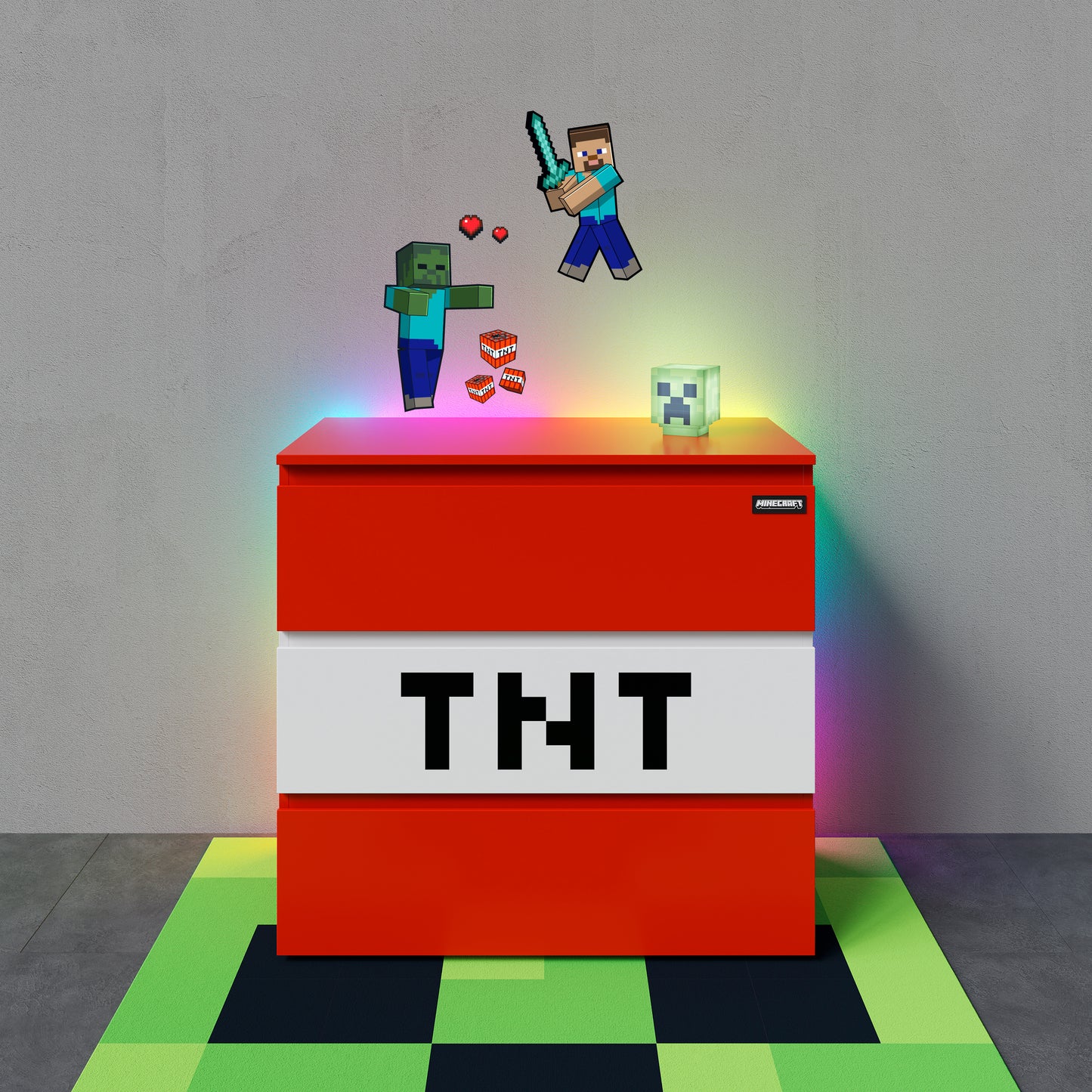 MINECRAFT - Teppich, Spielteppich, quadratisch, pflegeleicht, verschiedene Designs - einrichten-24, Teppiche