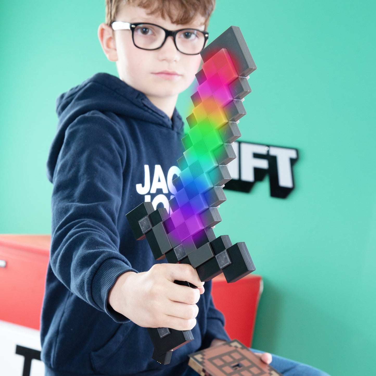 MINECRAFT - LED Schwert, Netherite Leuchte, 9 Farben mit Farbwechsel, wiederaufladbar, Dekolicht, Gaming Accessoire