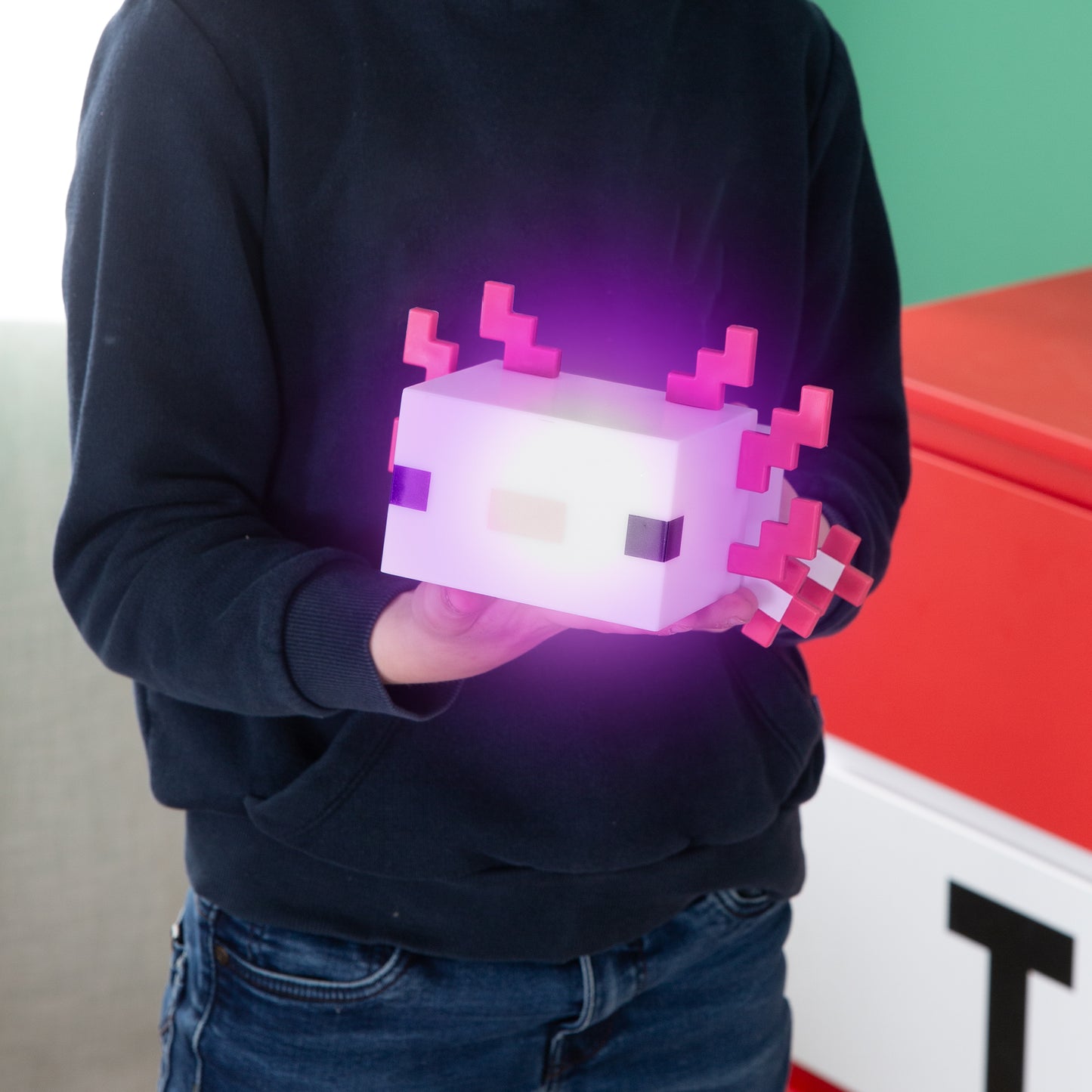 MINECRAFT - LED Axolotl, Dekolicht, Nachtlich, Tischlampe, dekorative Lichter im Minecraft Design