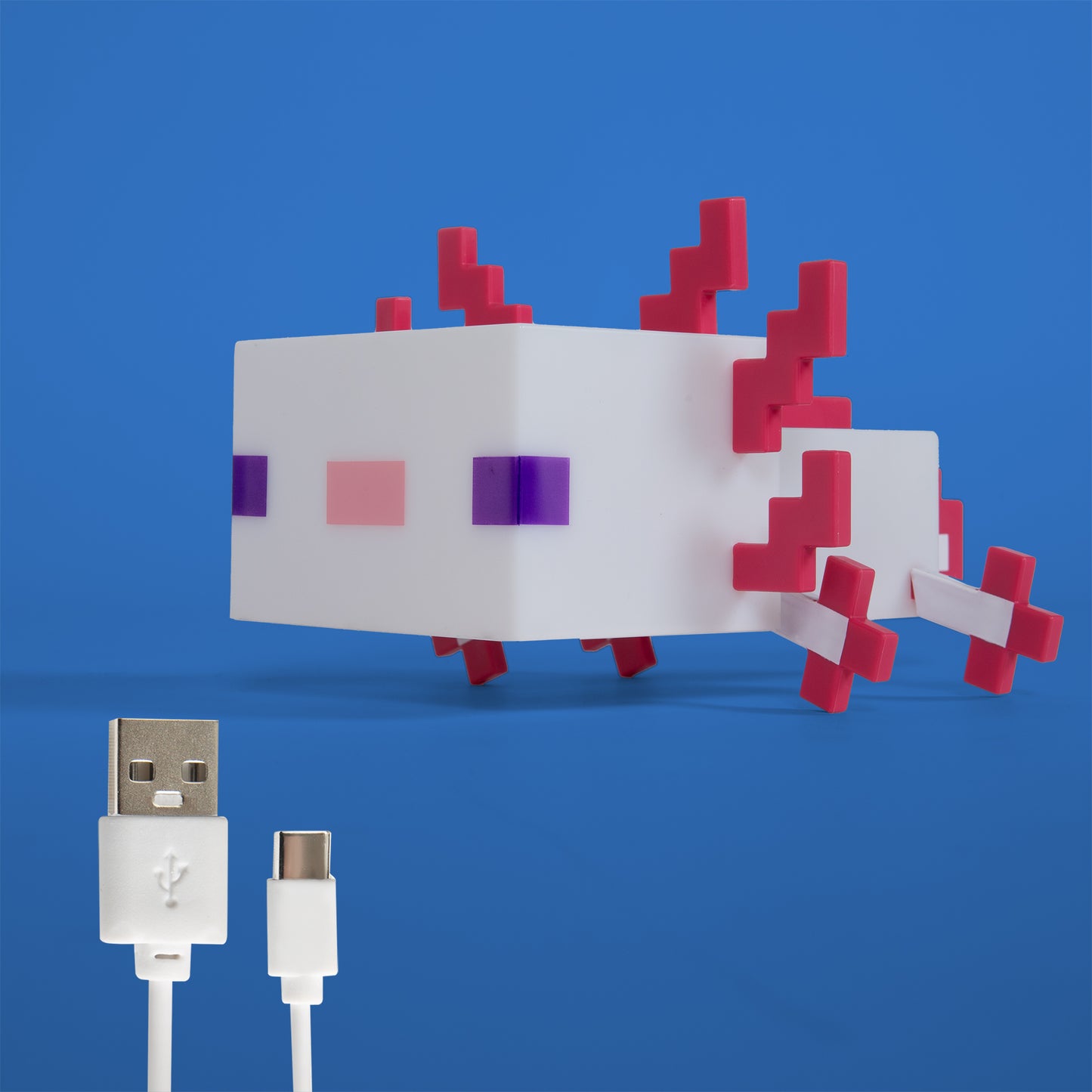 MINECRAFT - LED Axolotl, Dekolicht, Nachtlich, Tischlampe, dekorative Lichter im Minecraft Design