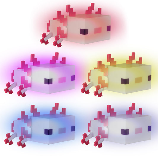 MINECRAFT - LED Axolotl, Dekolicht, Nachtlich, Tischlampe, dekorative Lichter im Minecraft Design