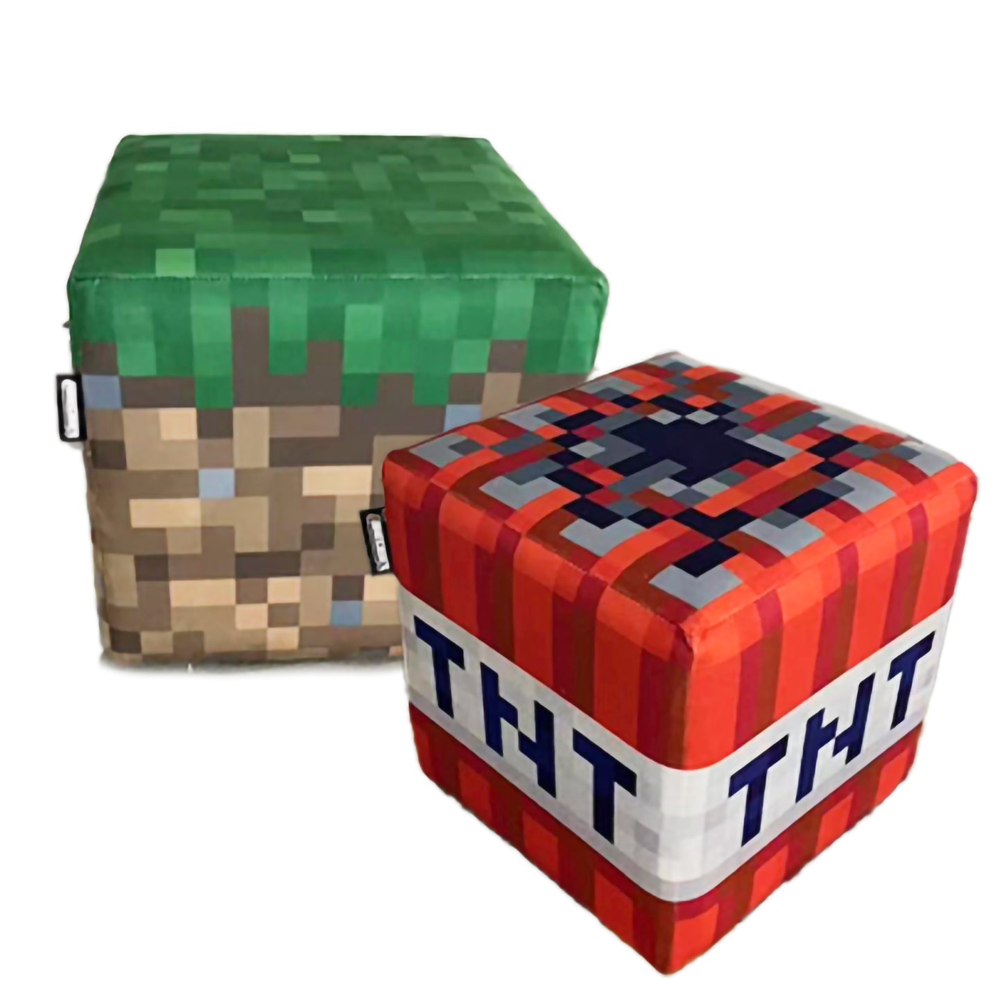 MINECRAFT - Sitzhocker, Pouf, Ottomane, Fußablage, im 2er Set, buntes Minecraft Design