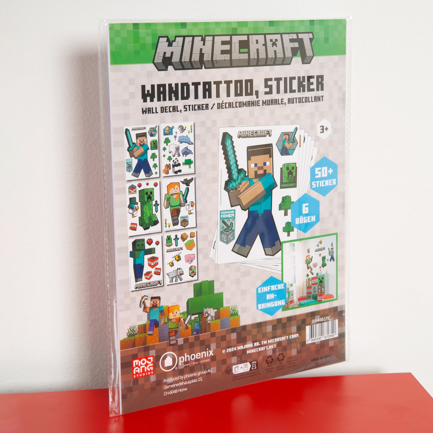 MINECRAFT -  Sticker, Wandtattoos, selbstklebende Wandbilder in diversen Minecraft Charaktere