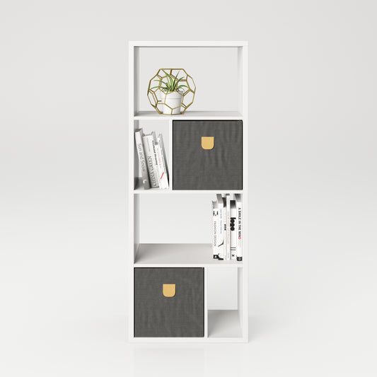 Fortuna - SET Regal mit 6 Fächern inkl. Stauraumboxen Bücherregal, Büroregal, Raumteiler, Fächer in asymmetrischer Aufteilung - einrichten-24, Regale & Stauraummöbel