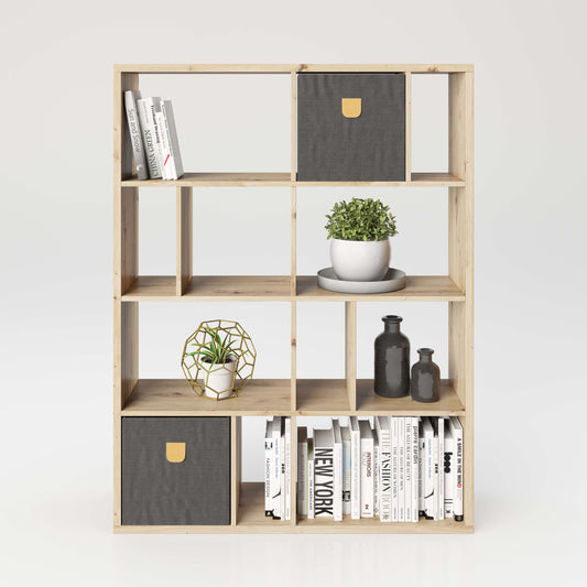 Fortuna - SET Regal mit 12 Fächern inkl. Stauraumboxen Bücherregal, Büroregal, Raumteiler, Fächer in asymmetrischer Aufteilung - einrichten-24, Regale & Stauraummöbel