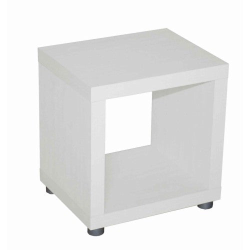 Caro - 1x1 Würfel, Cube, Beistelltisch, Nachttisch, inkl kleine Kunststofffüsse, Weiss - einrichten-24, Regale & Stauraummöbel