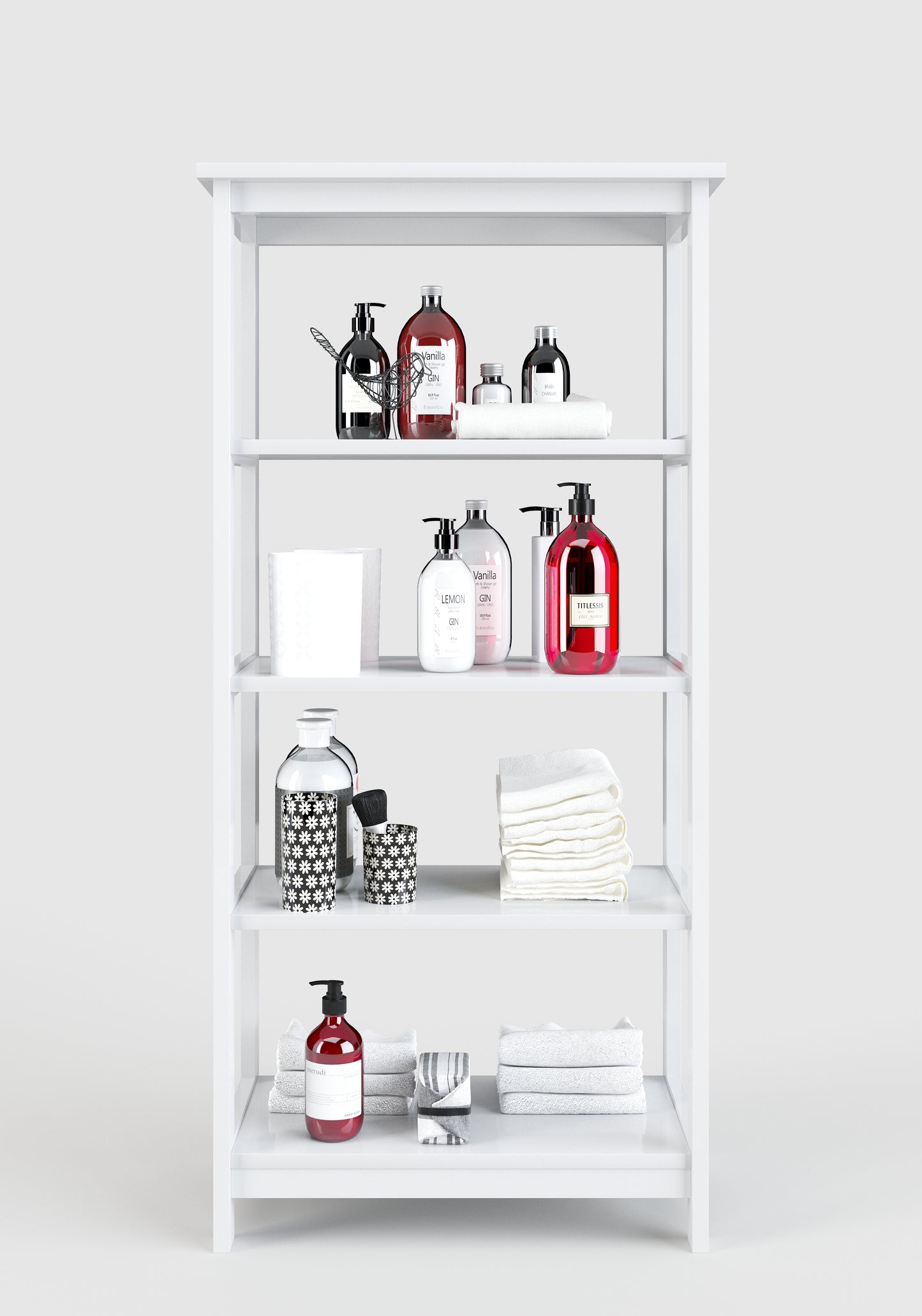 Country - Regal, Bücherregal mit 4 Böden, weiss lackiert, moderner Landhausstil - einrichten-24, Couch- & Beistelltische