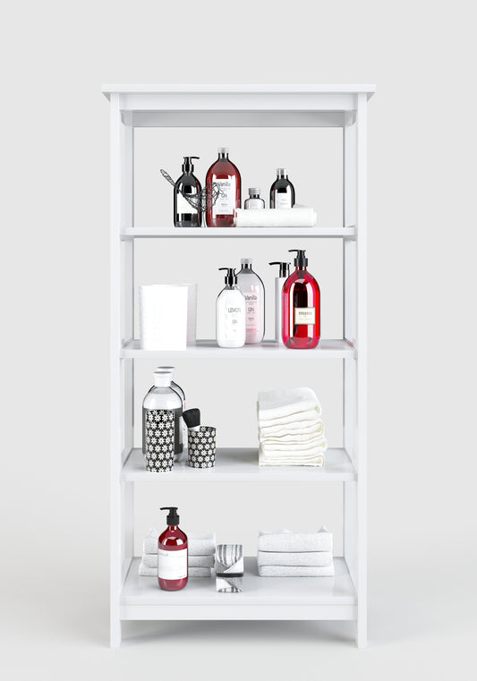 Country - Regal, Bücherregal mit 4 Böden, weiss lackiert, moderner Landhausstil - einrichten-24, Couch- & Beistelltische