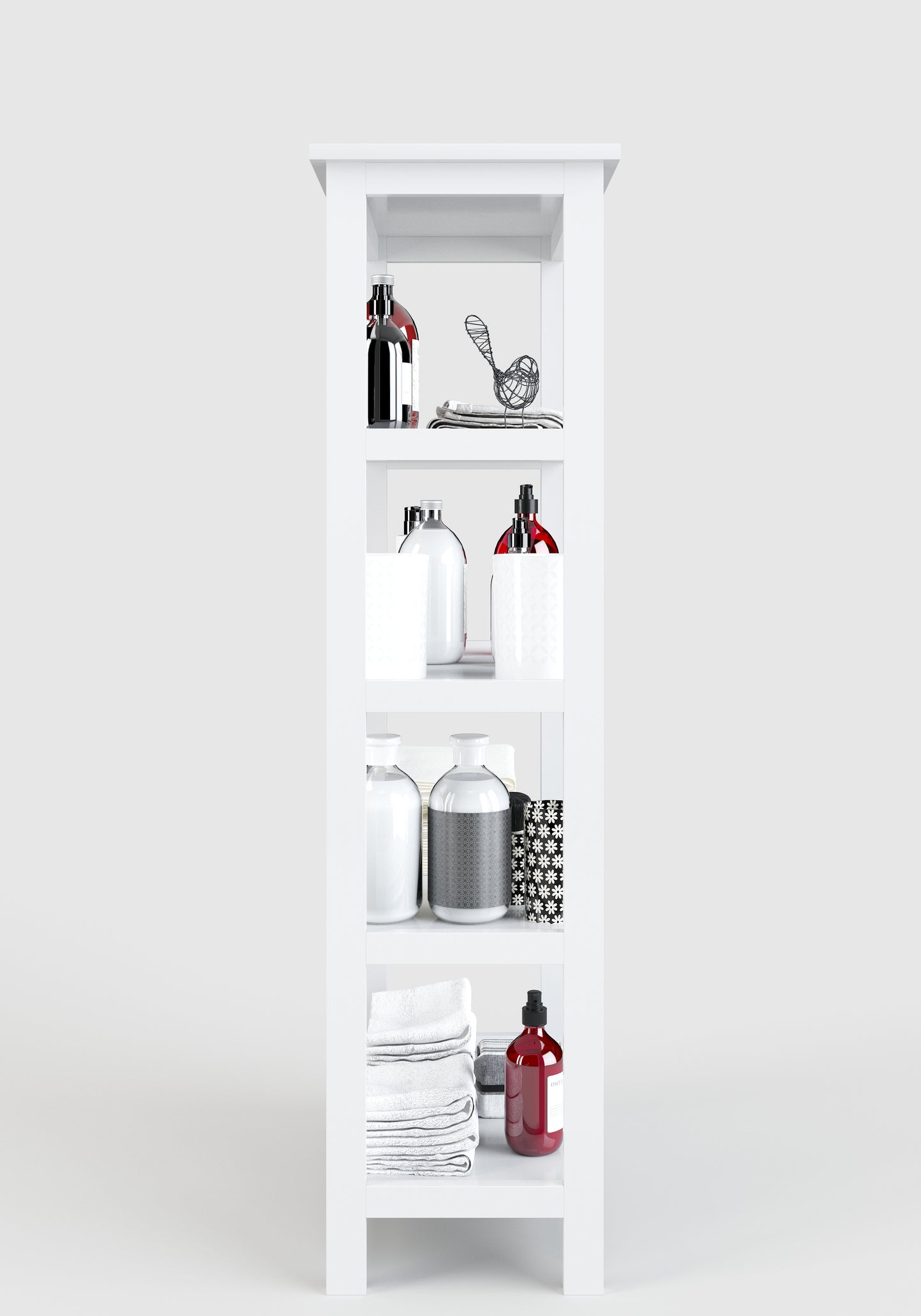 Country - Regal, Bücherregal mit 4 Böden, weiss lackiert, moderner Landhausstil - einrichten-24, Couch- & Beistelltische