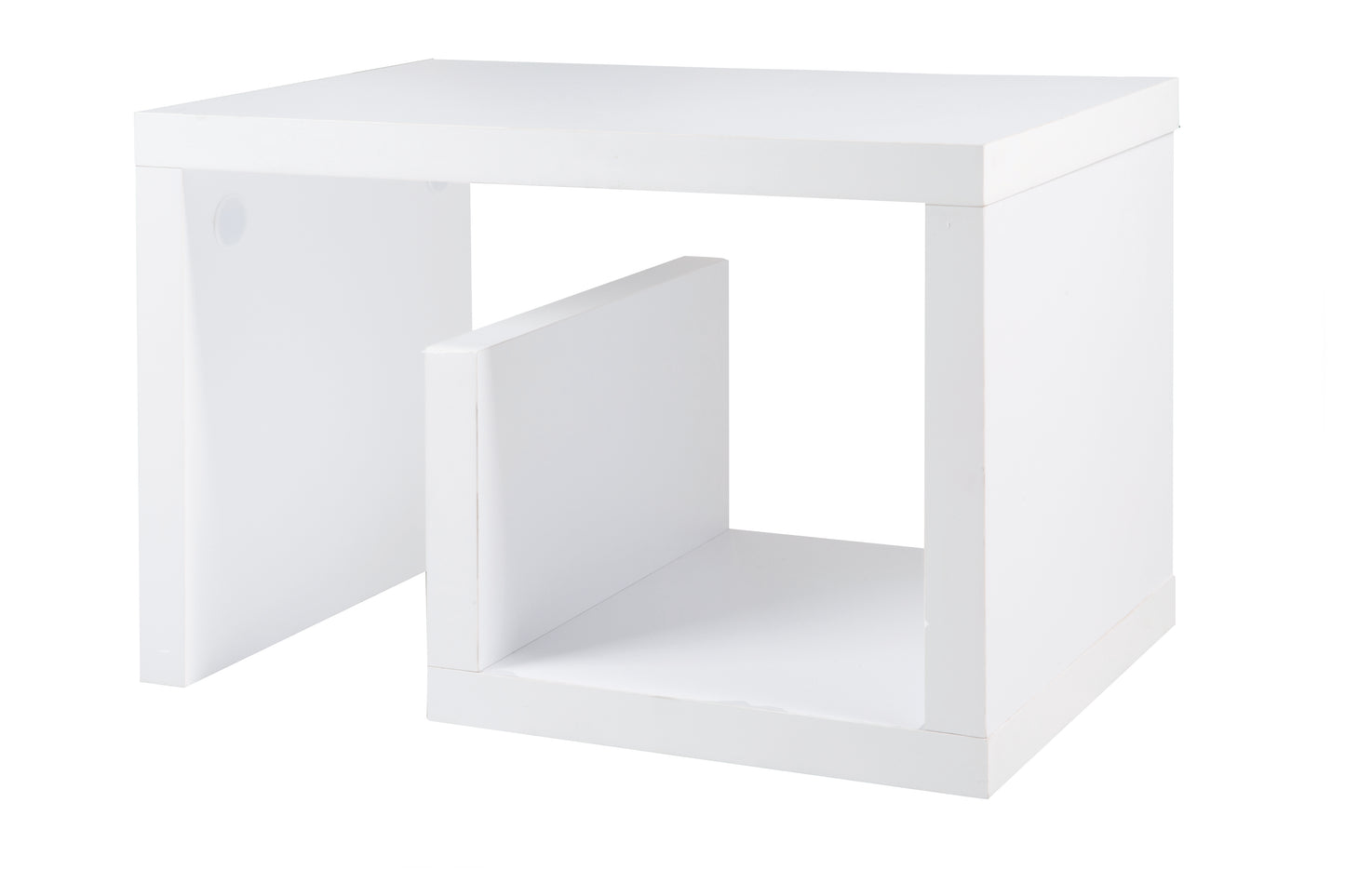 Los Angeles - Beistelltisch, Couchtisch, Beisteller mit kleiner Ablage, moderne Form, weiss - einrichten-24, Regale & Stauraummöbel