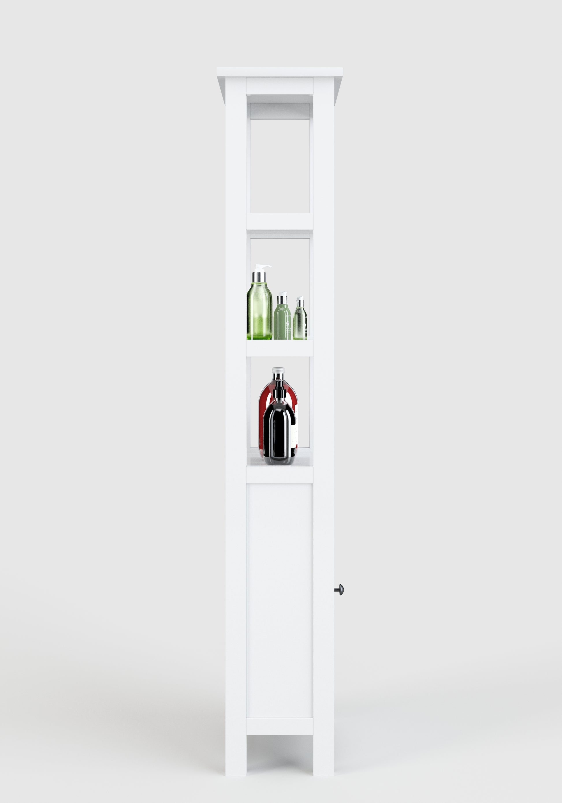 Country - Badregal, Hochregal mit 3 offenen Fächern und 1 Tür, weiss lackiert, moderner Landhausstil - einrichten-24, Regale & Stauraummöbel