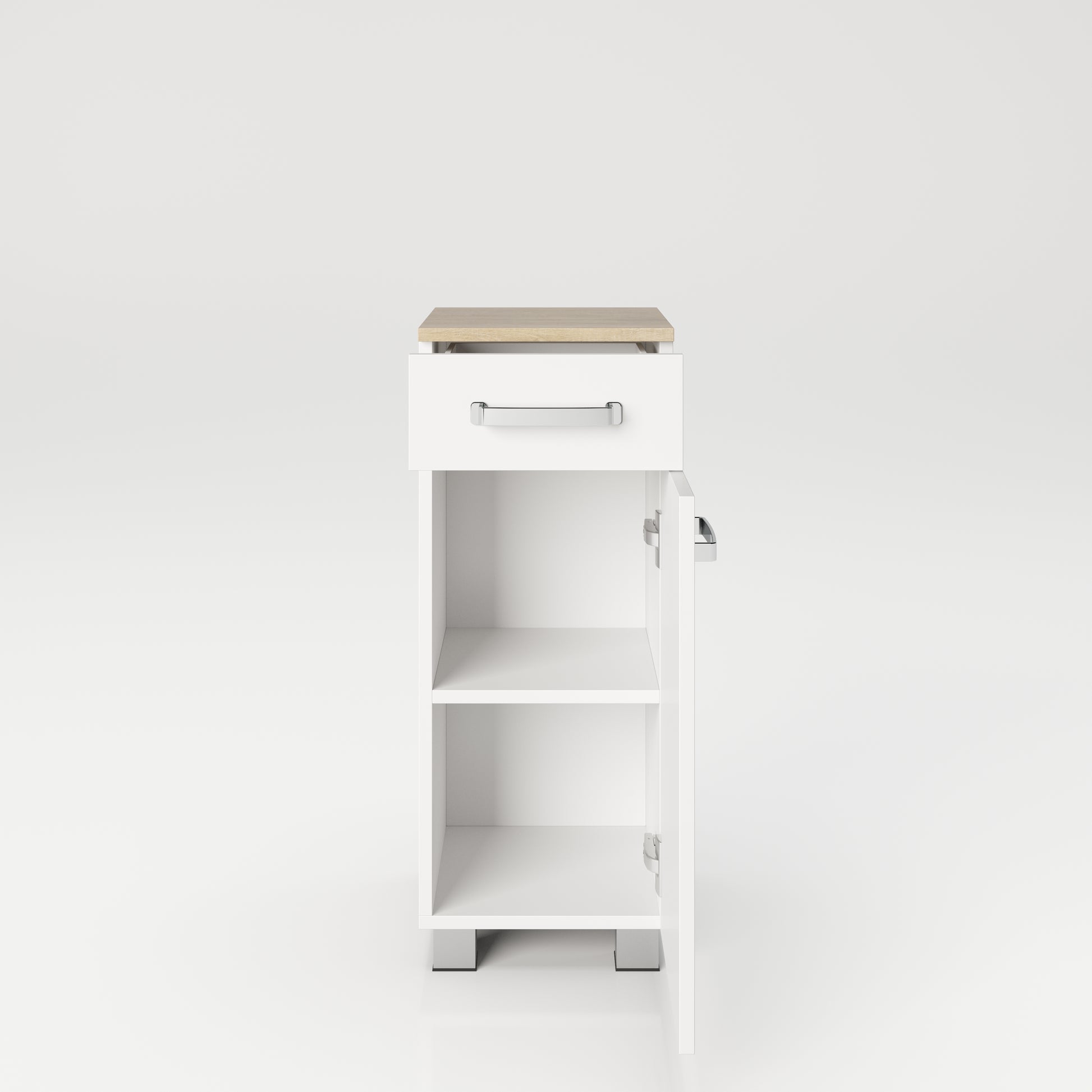 Cosmo Badmöbel - Standregal mit viel Stauraum, 2 Fächer und Soft-Close-Funktion, ABS-Schutzkanten, Optik Weiss / Artisan Eiche - einrichten-24, Badezimmer möbel