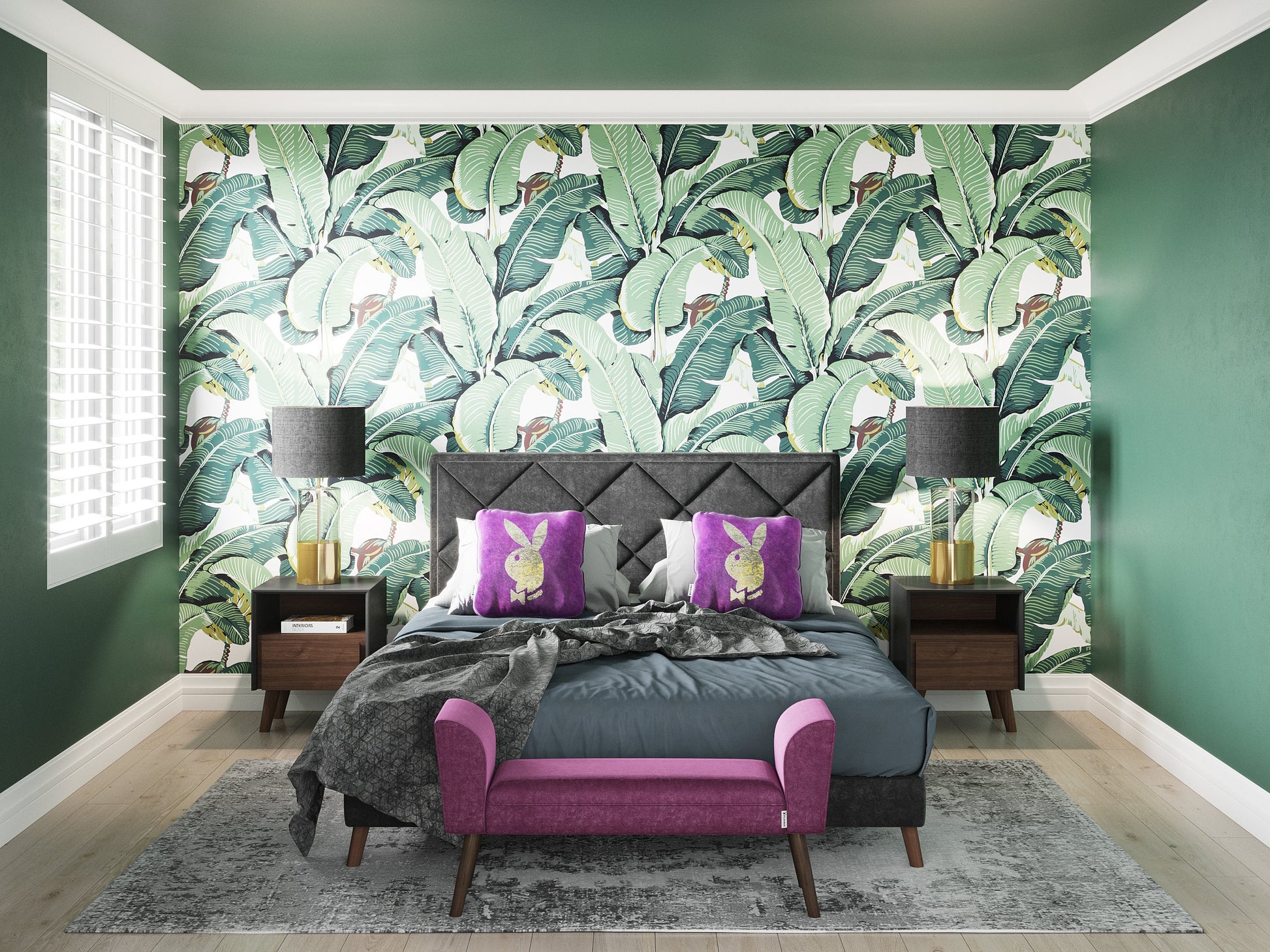 PLAYBOY - Boxspringbett "AUDREY", 160x200, Samtstoffbezug mit Diamond Stitching, inkl Topper und Matratze, anthrazit,Bett - playboy