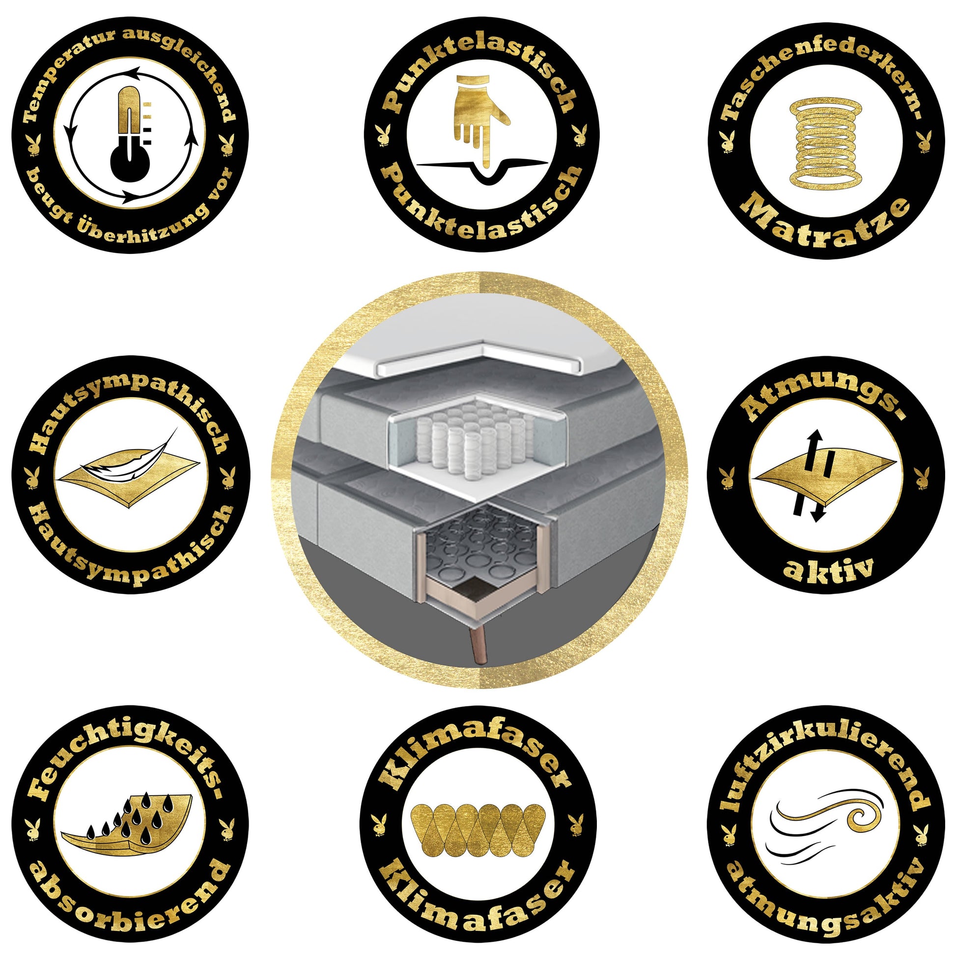 PLAYBOY - Boxspringbett "AUDREY", 160x200, Samtstoffbezug mit Diamond Stitching, inkl Topper und Matratze, Tannengrün,Bett - playboy