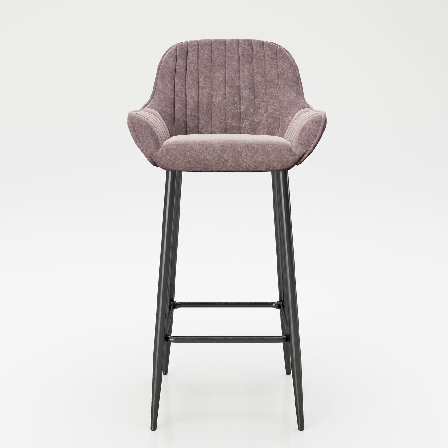 PLAYBOY - Barstuhl "MARILYN", 2er Set, gepolsterter Sitz und Rücken, Samtstoff in Rosa, Metallfuss in Anthrazit Matt,Stühle - playboy