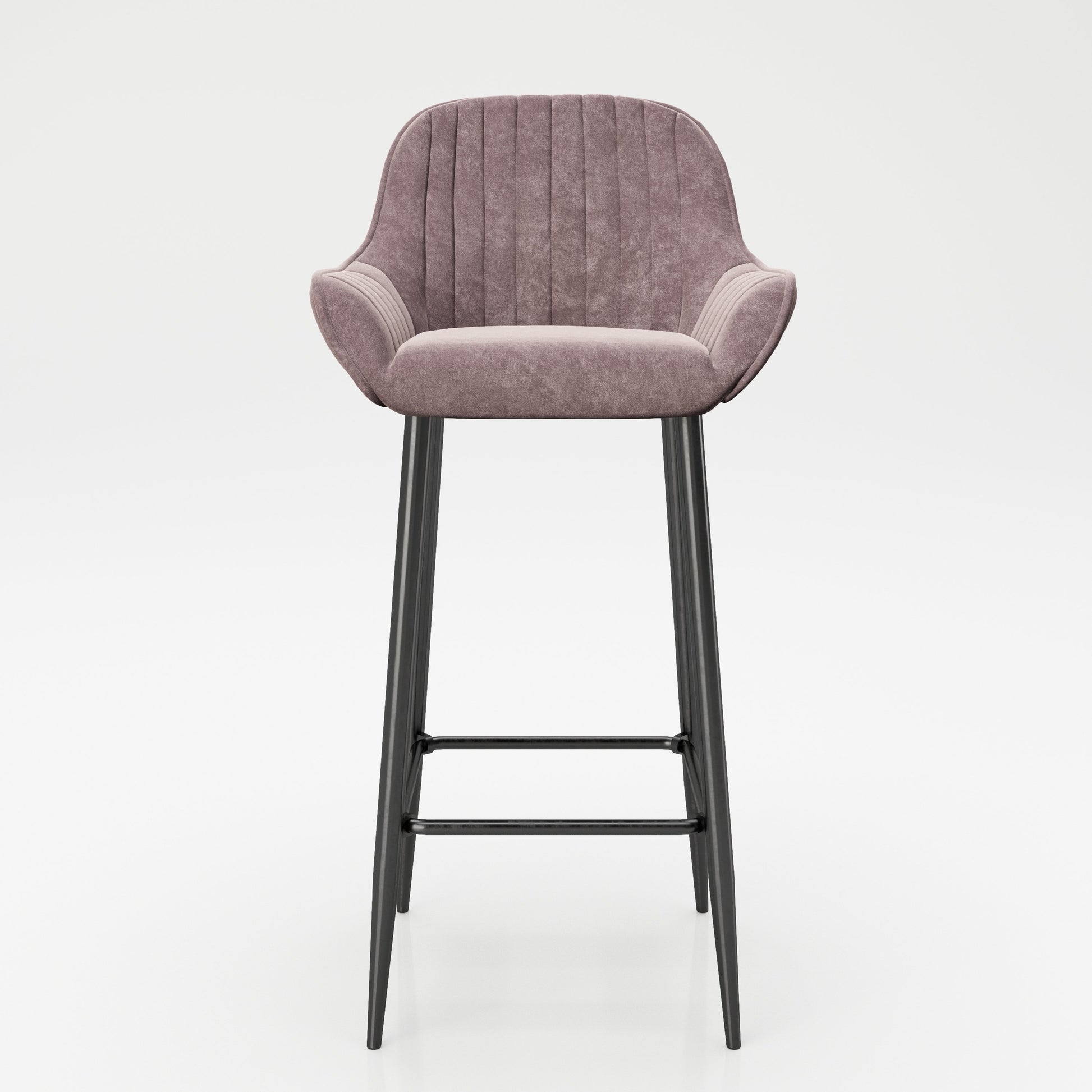 PLAYBOY - Barstuhl "MARILYN", 2er Set, gepolsterter Sitz und Rücken, Samtstoff in Rosa, Metallfuss in Anthrazit Matt,Stühle - playboy