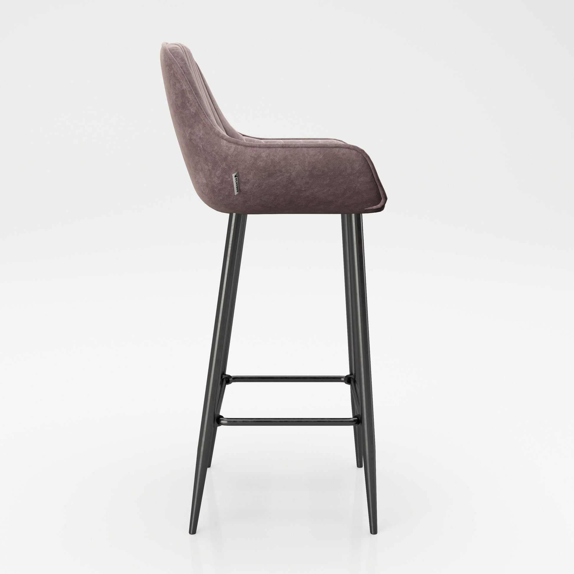 PLAYBOY - Barstuhl "MARILYN", 2er Set, gepolsterter Sitz und Rücken, Samtstoff in Rosa, Metallfuss in Anthrazit Matt,Stühle - playboy