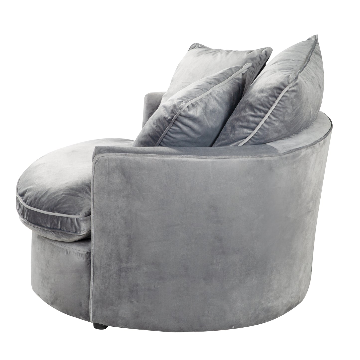 PLAYBOY - Drehsessel/Loveseat "ELOISE" Fernsehsessel inkl. 4 Kissen, gepolsterte Sitz- und Rückenlehne, 360° Drehfunktion, Samtstoff in Anthrazit - einrichten-24, Sessel & Sitzhocker