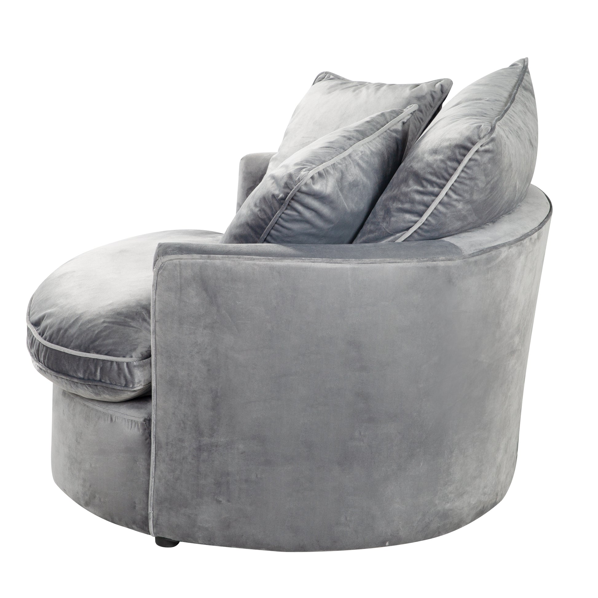 PLAYBOY - Drehsessel/Loveseat "ELOISE" Fernsehsessel inkl. 4 Kissen, gepolsterte Sitz- und Rückenlehne, 360° Drehfunktion, Samtstoff in Anthrazit - einrichten-24, Sessel & Sitzhocker