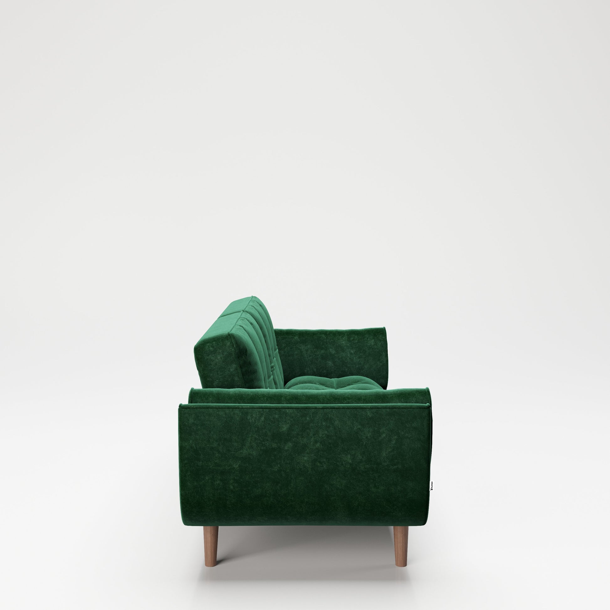 PLAYBOY - Sofa "SCARLETT" gepolsterte Couch mit Bettfunktion, Samtstoff in Grün mit Massivholzfüsse, Retro-Design,Sofas & Ottomane - playboy