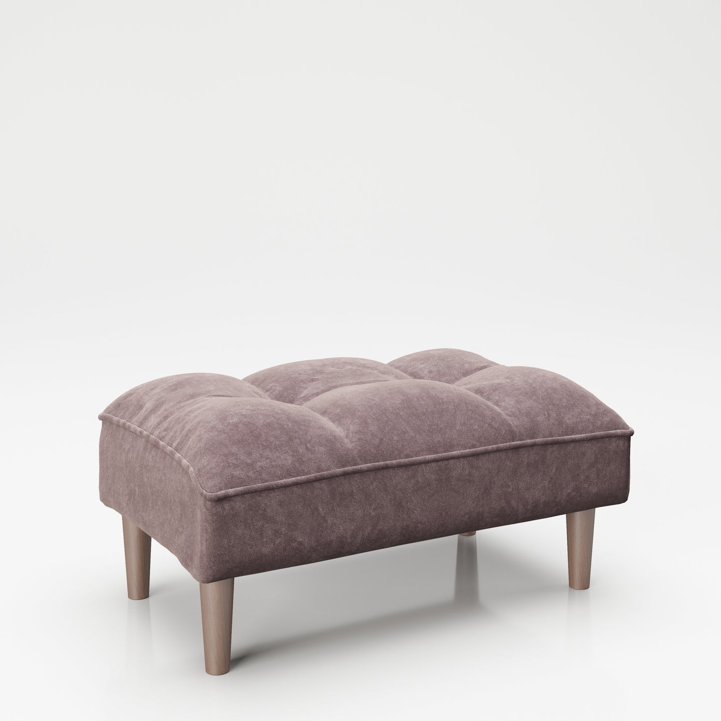 PLAYBOY - Ottoman "SCARLETT" gepolsterte Fussablage passend zum Sofa, Samtstoff in Rosa mit Massivholzfüsse, Retro-Design,Sofas & Ottomane - playboy