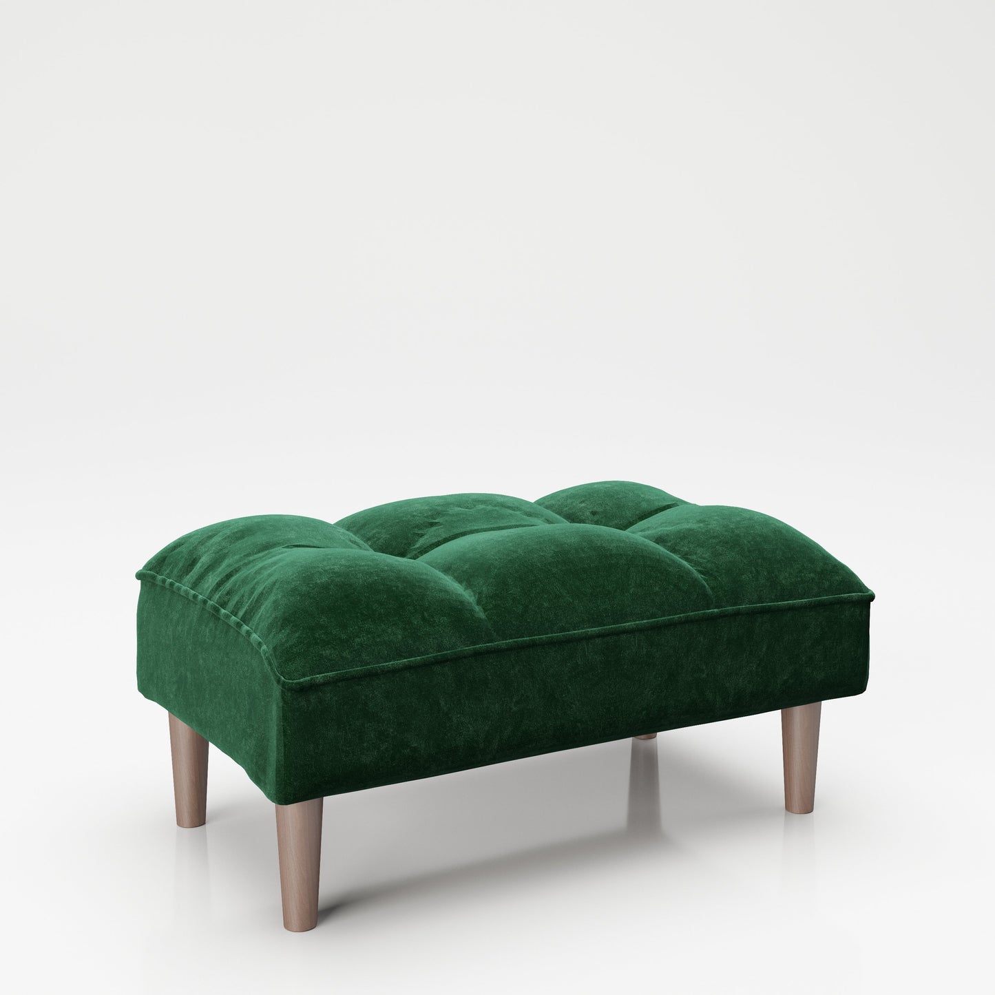 PLAYBOY - Ottoman "SCARLETT" gepolsterte Fussablage passend zum Sofa, Samtstoff in Grün mit Massivholzfüsse, Retro-Design,Sofas & Ottomane - playboy