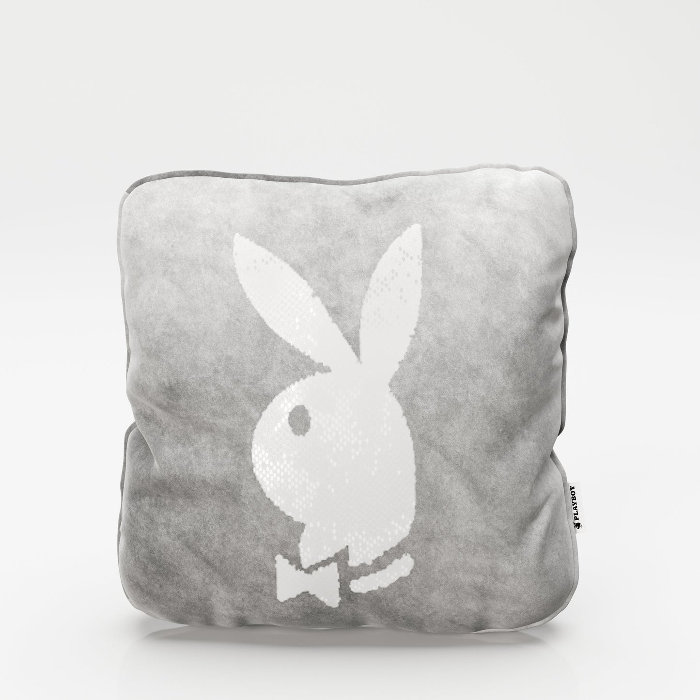 PLAYBOY - Dekokissen "ELLEN" mit Samtüberzug in Grau und gold/weissen Wendepailletten, mit Bunny, inkl Füllung,Kissen & Decken - playboy