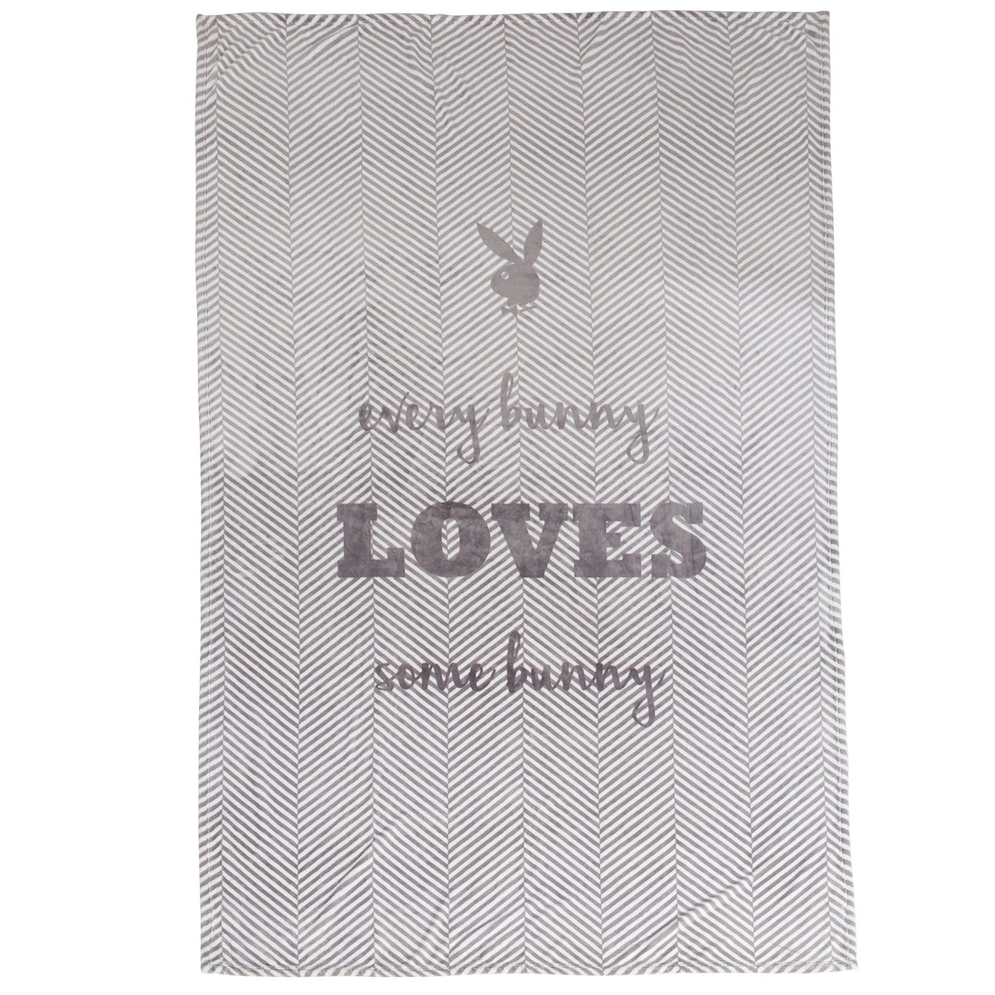 PLAYBOY - Kuscheldecke "JACKIE", luxuriöse, weiche Decke, Grau bedruckt, Premium-Microfaser - einrichten-24, Kissen & Decken