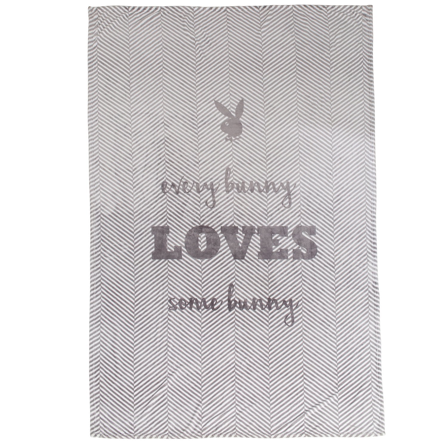 PLAYBOY - Kuscheldecke "JACKIE", luxuriöse, weiche Decke, Grau bedruckt, Premium-Microfaser - einrichten-24, Kissen & Decken