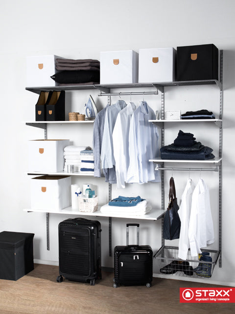 STAXX-System - Kleiderstangen aus Metall, 2er Set, weiss und silber - einrichten-24, Couch- & Beistelltische