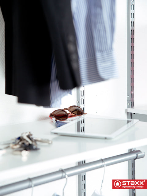 STAXX-System - Kleiderstangen aus Metall, 2er Set, weiss und silber - einrichten-24, Couch- & Beistelltische