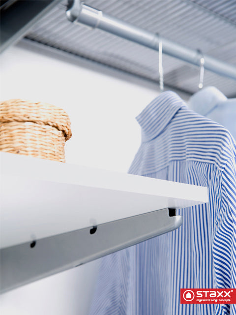 STAXX-System - Kleiderstangen aus Metall, 2er Set, weiss und silber - einrichten-24, Couch- & Beistelltische