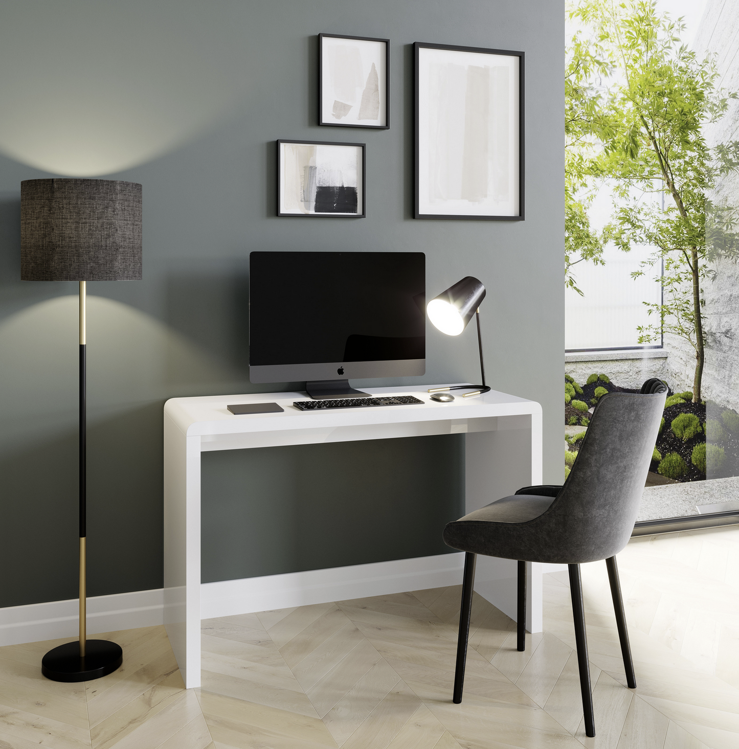 PLAYBOY - Tischlampe "AMELIA" aus Metall, schwarz mit Gold Akzenten, Retro-Design,Lampen - playboy