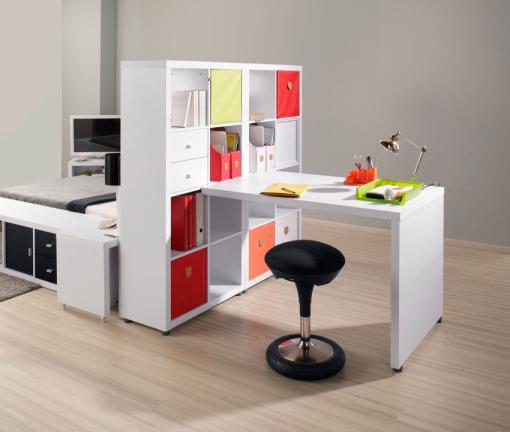 Stor' It - 2 faltbare Boxen aus Canvasstoff mit PU-Leder-Lasche, 34x34x34cm, passend für die Regale der Serien Fortuna, Prana und Caro - einrichten-24, Regale & Stauraummöbel