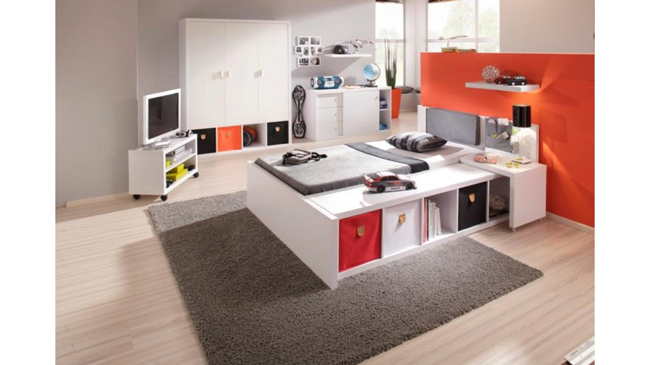 Stor' It - 2 faltbare Boxen aus Canvasstoff mit PU-Leder-Lasche, 34x34x34cm, passend für die Regale der Serien Fortuna, Prana und Caro - einrichten-24, Regale & Stauraummöbel