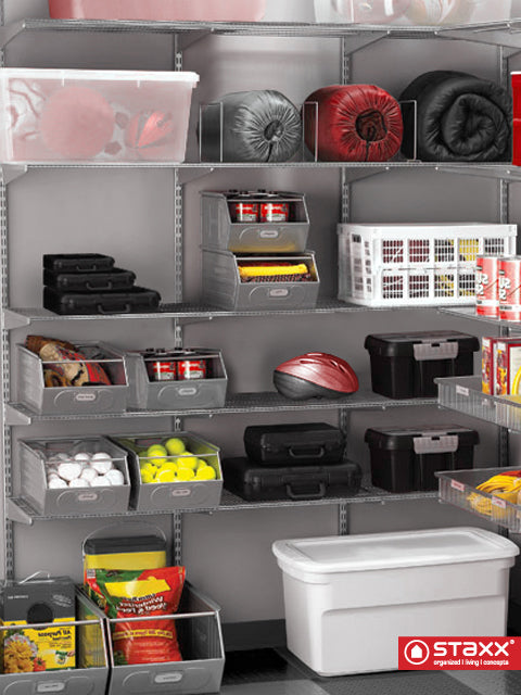 STAXX-System - ausziehbarer Drahtkorb aus Metall, weiss und silber - einrichten-24, Couch- & Beistelltische