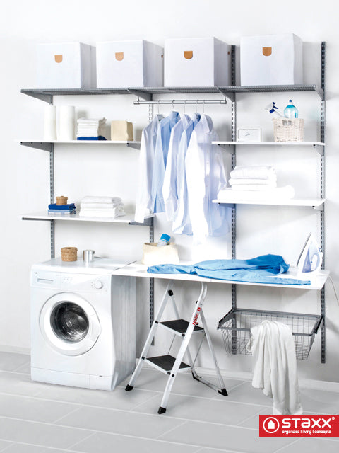 STAXX-System - Kleiderstangen aus Metall, 2er Set, weiss und silber - einrichten-24, Couch- & Beistelltische