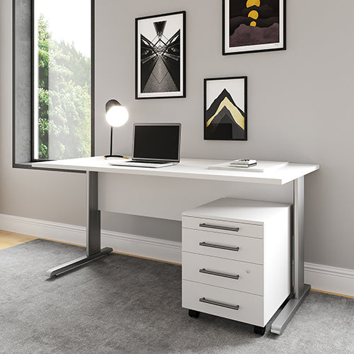 Neo - Schreibtischfuss 2-er Set, C-Form mit Kabelkanal, verschiedene Kombinationsmöglichkeiten - einrichten-24, Büroeinrichtung