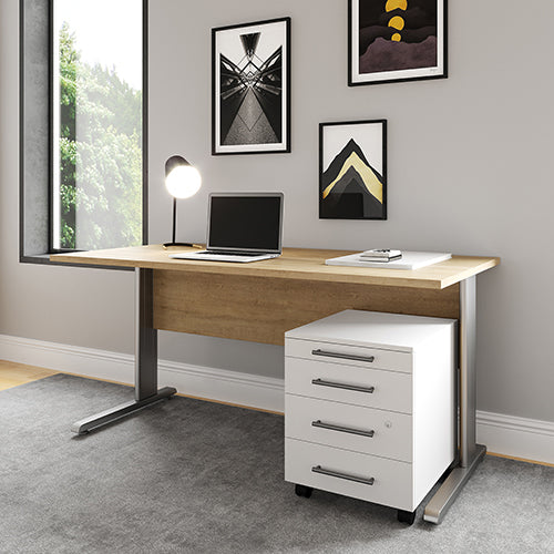 Neo - Schreibtischfuss 2-er Set, C-Form mit Kabelkanal, verschiedene Kombinationsmöglichkeiten - einrichten-24, Büroeinrichtung