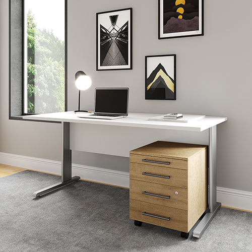 Neo - Schreibtischfuss 2-er Set, C-Form mit Kabelkanal, verschiedene Kombinationsmöglichkeiten - einrichten-24, Büroeinrichtung