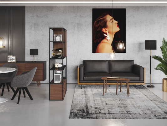 PLAYBOY - 3er Sofa "SHELBY", gepolstertes Sofa mit Arm- und Rückenlehne, PU Leder in Schwarz - einrichten-24, 3er Sofa