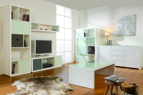 Atlanta - Beistelltisch, Couchtisch, Beisteller / 1x1 Cube mit abgerundeten Kanten, hochglanz weiss - einrichten-24, Couch- & Beistelltische