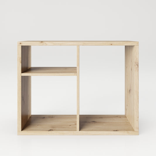 Fortuna - Bücherregal, Büroregal, Raumteiler mit 3 Fächern, asymmetrische Aufteilung - einrichten-24, Regale & Stauraummöbel