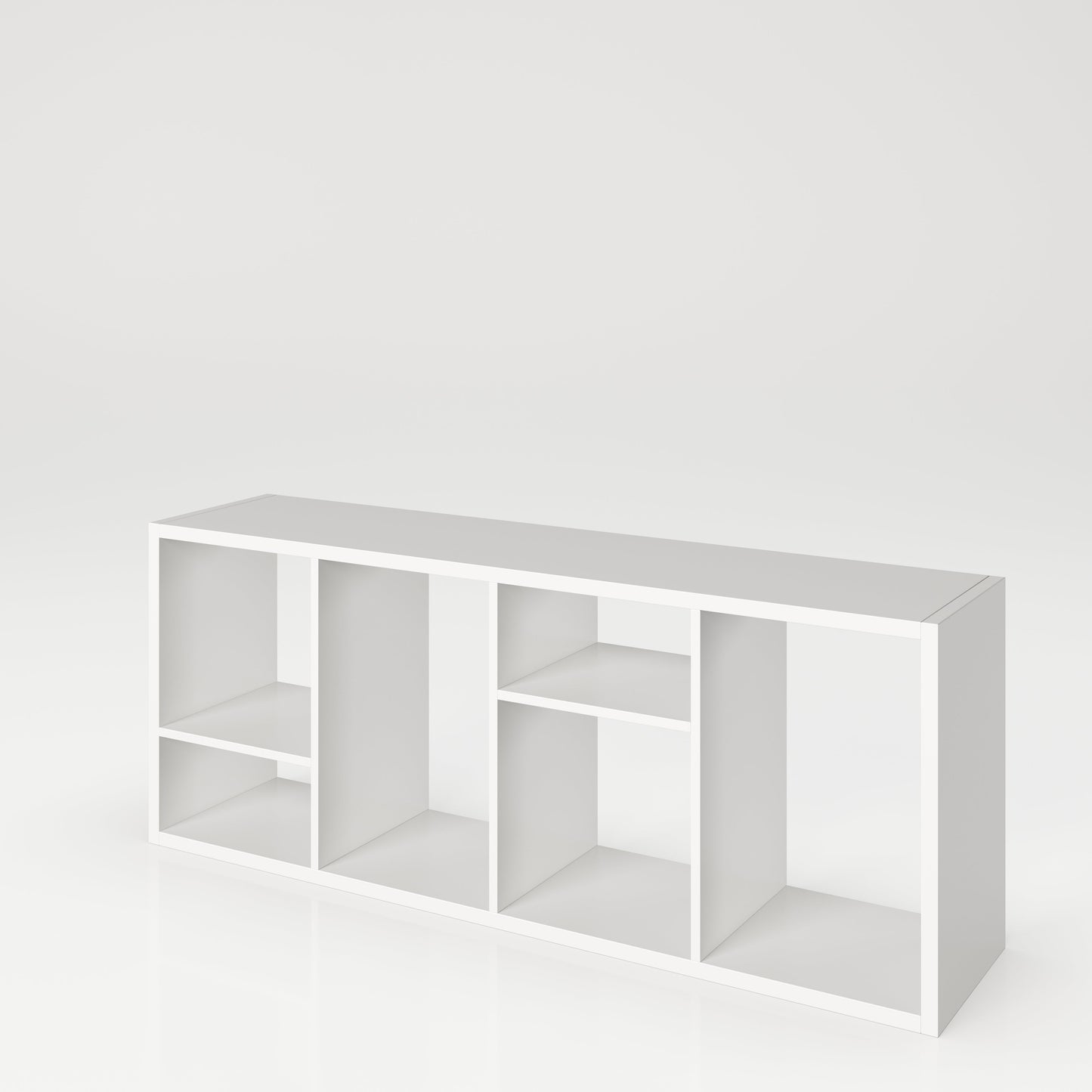 Fortuna - Bücherregal, Büroregal, Raumteiler mit 6 Fächern, asymmetrische Aufteilung