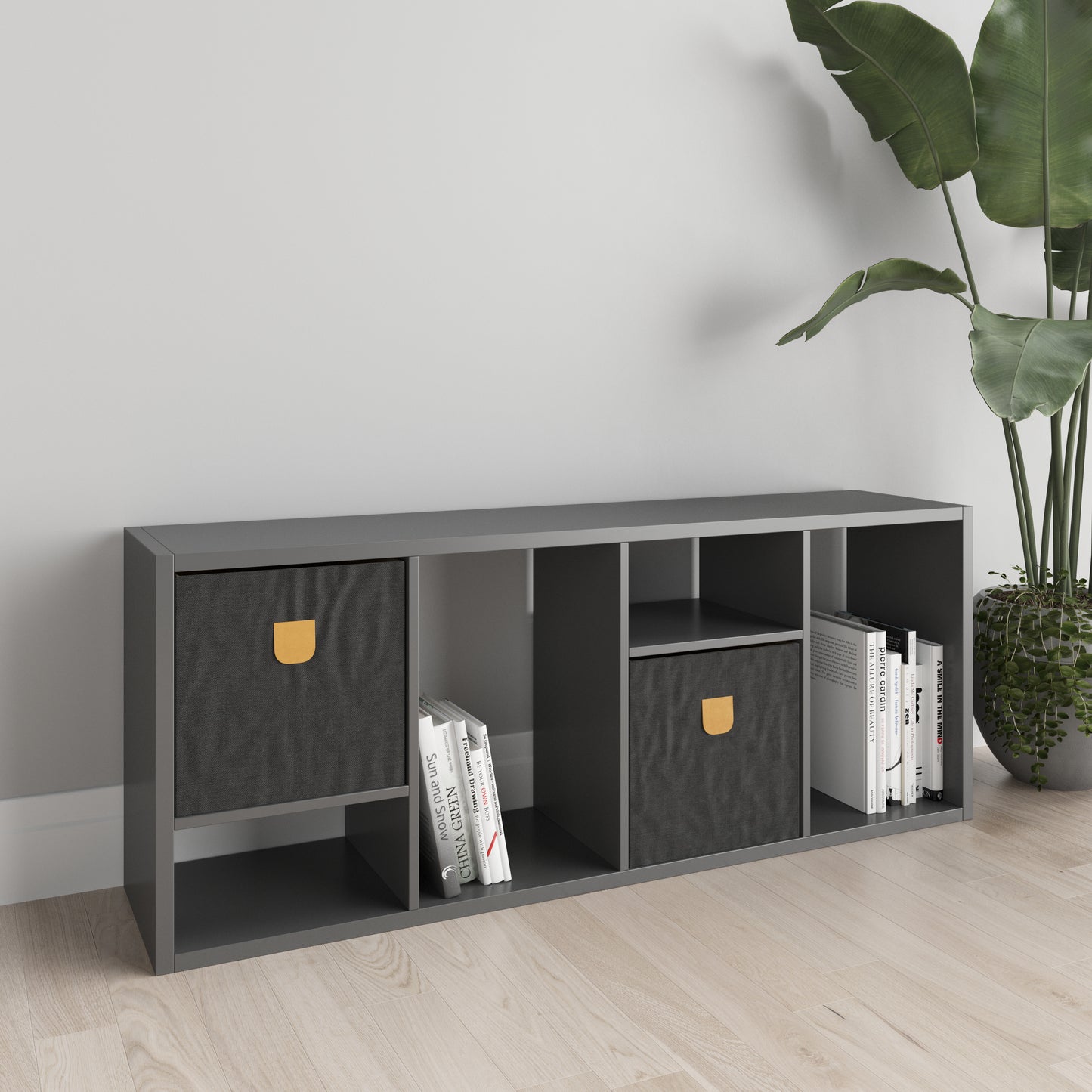 Fortuna - Bücherregal, Büroregal, Raumteiler mit 6 Fächern, asymmetrische Aufteilung - einrichten-24, Regale & Stauraummöbel