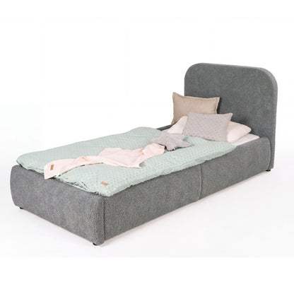 Gepolstertes Kinderbett LITTLE DREAM 90x200 inkl. Stauraum & Lattenrost - Cozy Grey