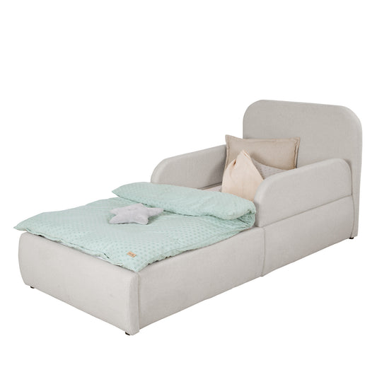 Gepolstertes Kinderbett LITTLE DREAM 90x200 inkl. Stauraum & Lattenrost - Pebbles - einrichten-24, Bett 