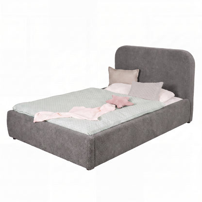 Gepolstertes Kinderbett LITTLE DREAM 120x200 inkl. Stauraum & Lattenrost - Cozy Grey