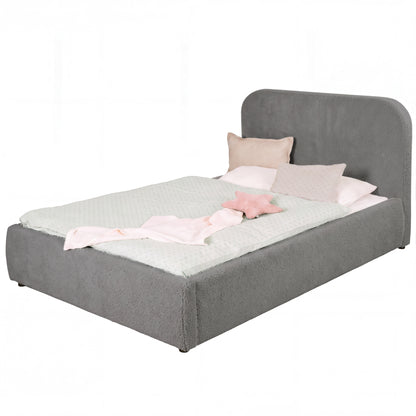Gepolstertes Kinderbett LITTLE DREAM 140x200 inkl. Stauraum & Lattenrost - Cozy Grey