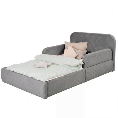 Gepolstertes Kinderbett LITTLE DREAM 140x200 inkl. Stauraum & Lattenrost - Cozy Grey